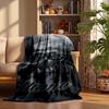 Dark Gothic Custom Flannel Blankets Soft Warm Cozy Throws for Home Decor Holiday Gifts