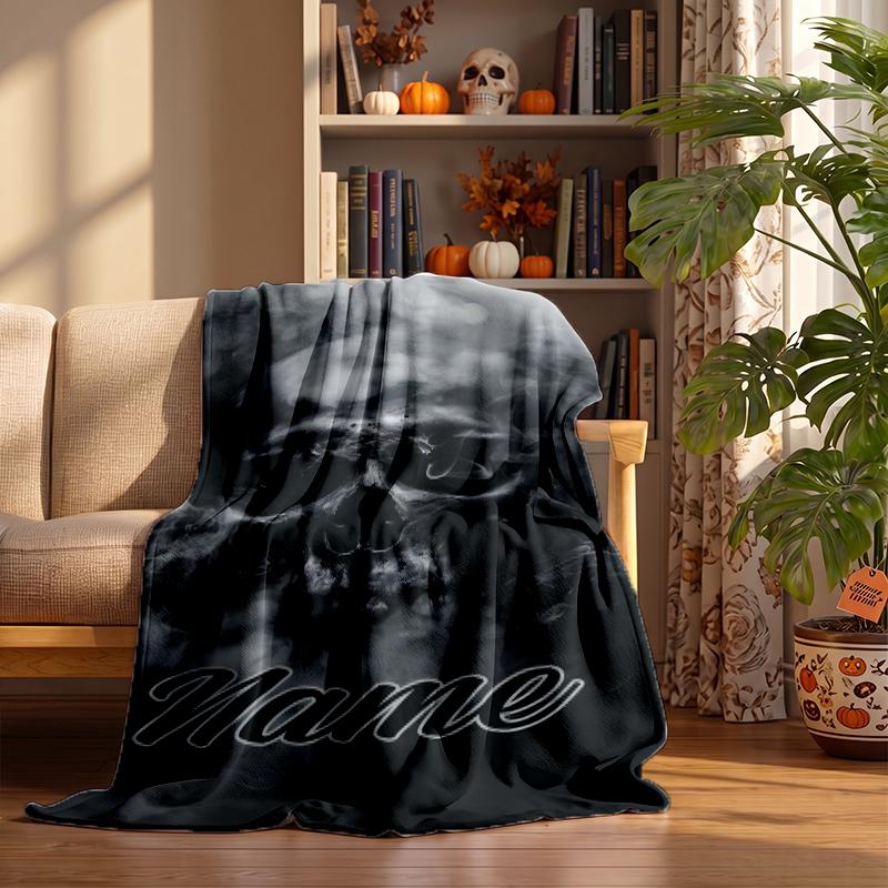 Dark Gothic Custom Flannel Blankets Soft Warm Cozy Throws for Home Decor Holiday Gifts