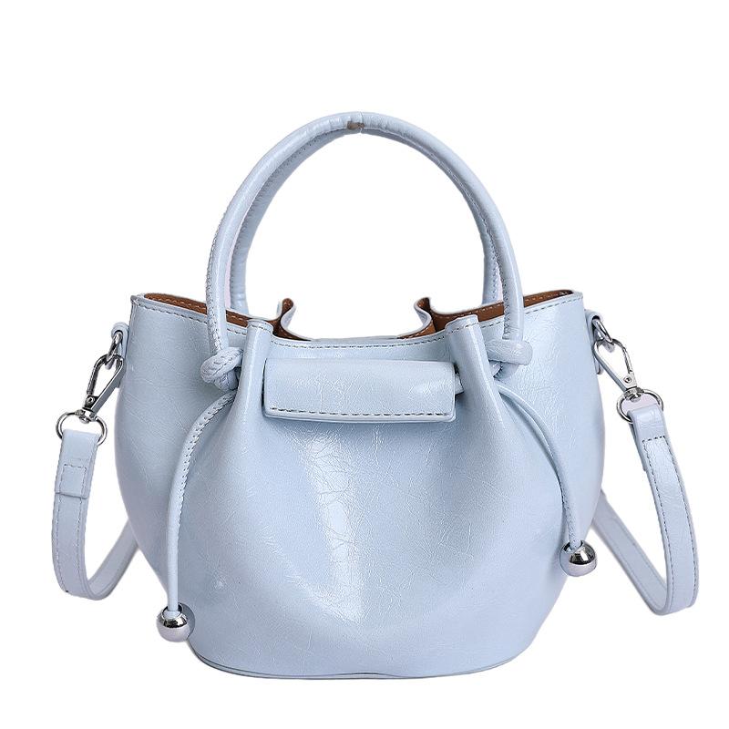 Mini Bucket Handbag for Women Fashionable Drawstring Tote Bag with Adjustable Shoulder Strap Casual Daily Use Bag синий 1690₽