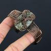 Natural Serphanite Gemstone Handmade Copper Wire Wrap Bangle Adjustable t0j49