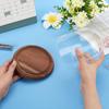 BENECREAT 14x13cm Transparent Eternal Flower Glass Cover Cloche Dome Micro Landscape with Wood-Colored Base for DIY Flower Crafts