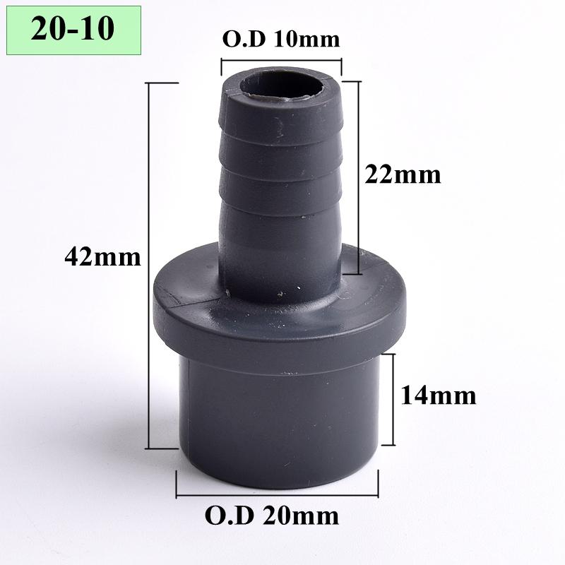 

OD 20/25-8/10/12/14/16/19/20/25 мм темно-серый пагода соединитель адаптер для садового шланга поливная труба мягкий шланг соединение аксессуары 1pc