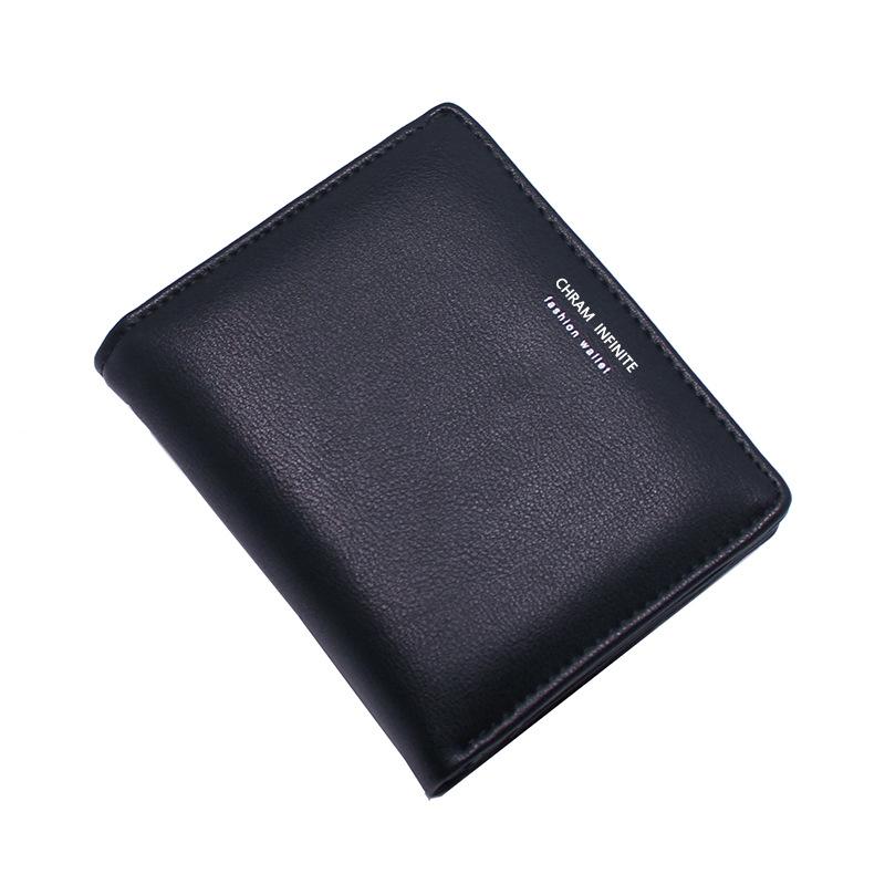 Women's Simple Letter Bifold Short Wallet Thin Solid Color Versatile Credit Card Holder Casual Fashionable Clutch
