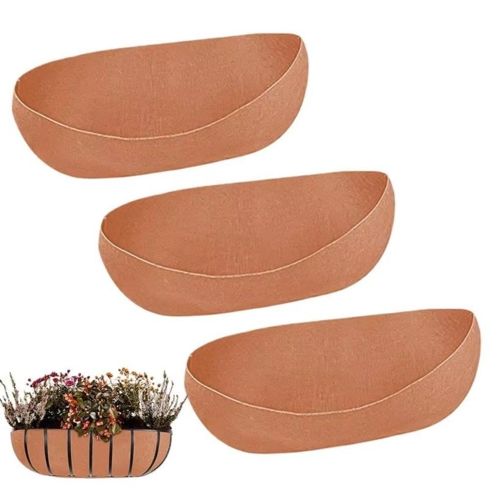 3Pcs Water-Retentive Felt Plant Pot Liners Root-Friendly Hanging Basket Liners Garden Planters