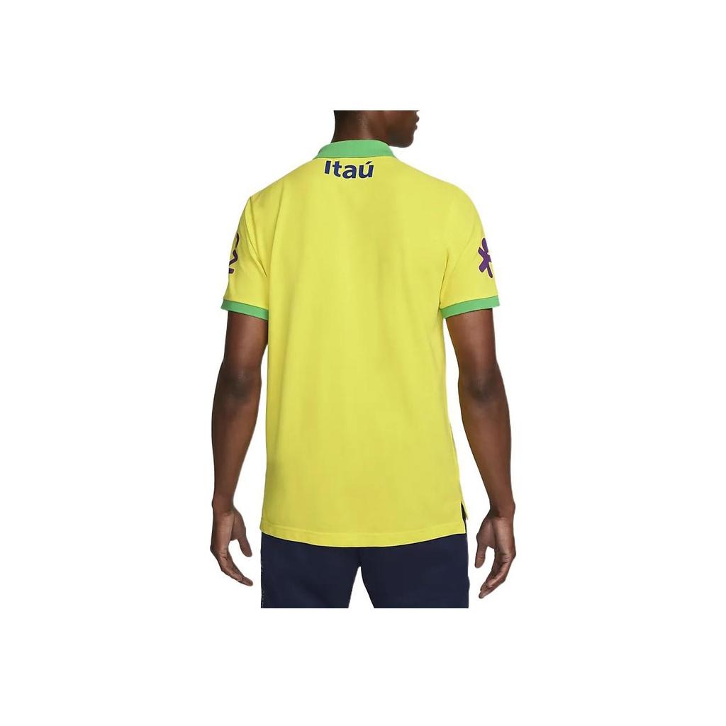 Nike Solid Color Logo Embroidered Short Sleeve Polo Shirt Men Tops Yellow DH4937-740