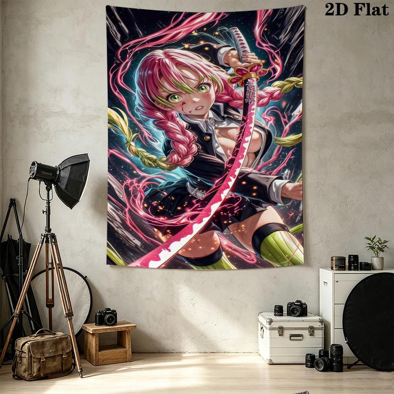 Demon Slayer Wall Tapestry Aesthetic Wall Hanging Printed Fabric Blanket Decorative Tapestries For Bedroom Living Room Home Decor