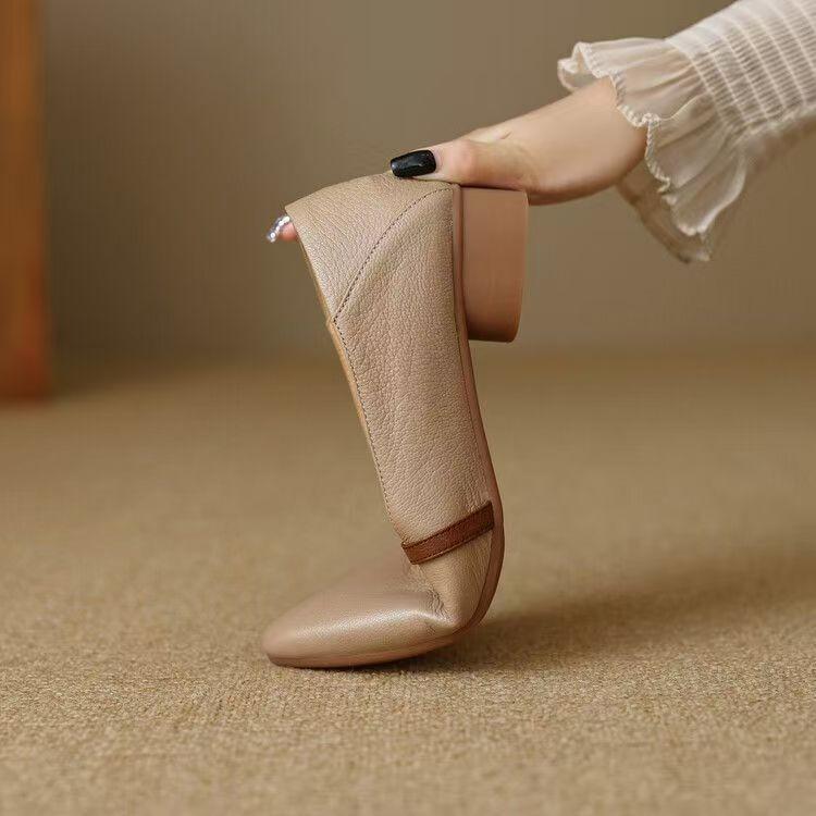 Women's Sheepskin Patchwork Hollow Out Ankle Strap Flats Sandals Pointed Toe Casual Summer Shoe