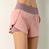 Fashion Sports Fitness Yoga Shorts Quick Dry Jogging Elastic Waist Women's Shorts Anti Walk Invisible Pocket Shorts