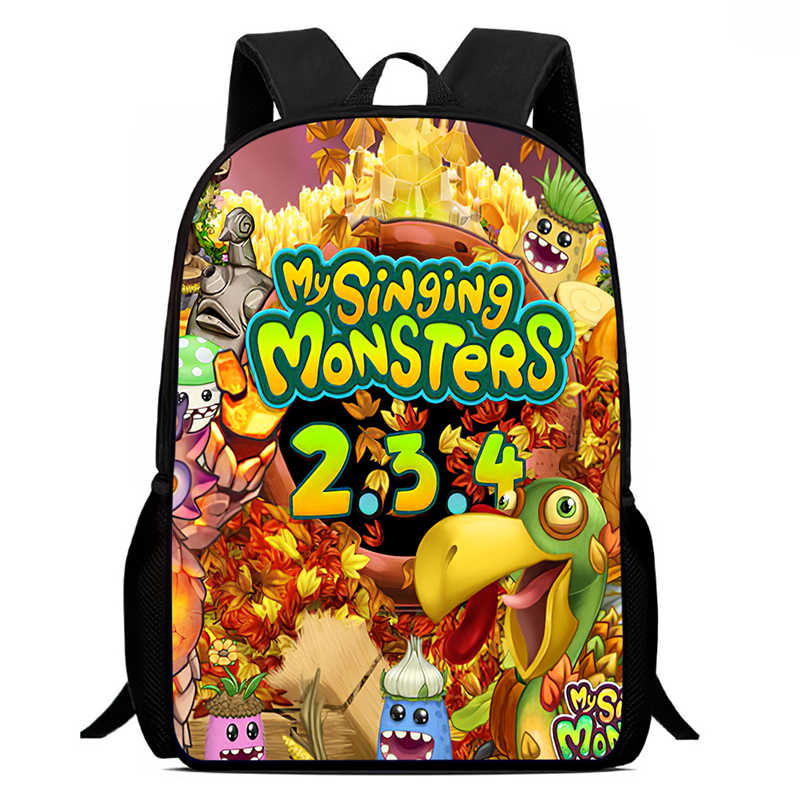 My Singing Monsters Student Schoolbags Boys and Girls Fashion Backpacks Kidsren's Backpacks