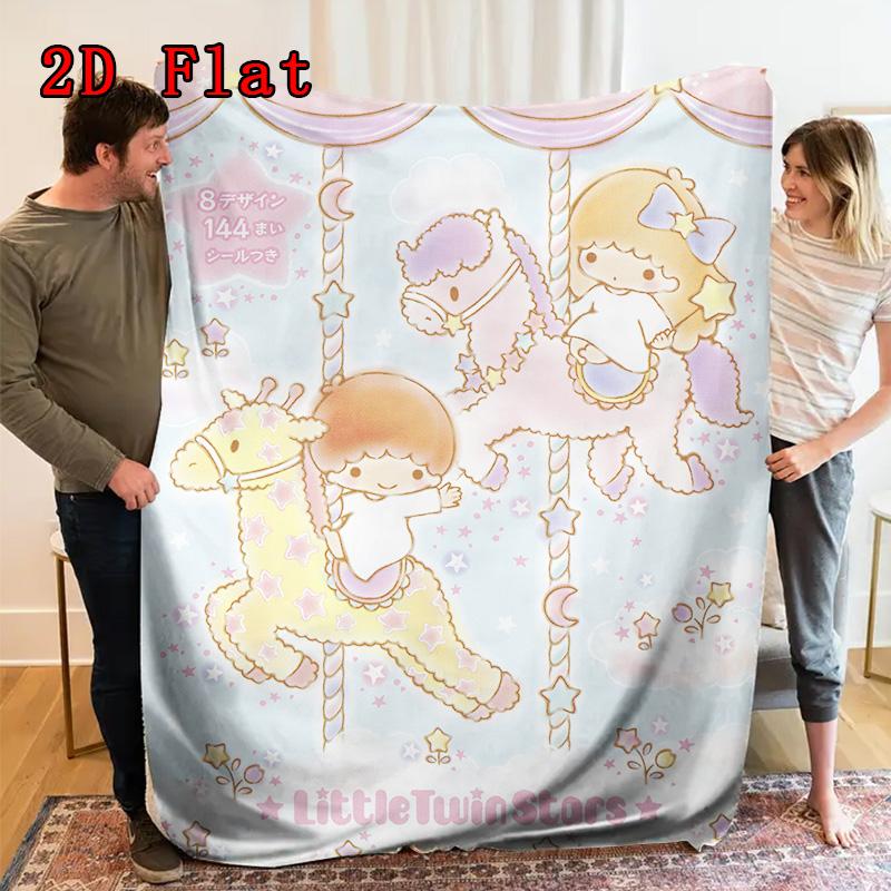 Kiki & Lala 2D Flat Pattern Flannel Blanket High quality All Seasons Warmth and Comfort Perfect for Christmas Gifts.NMT0928612