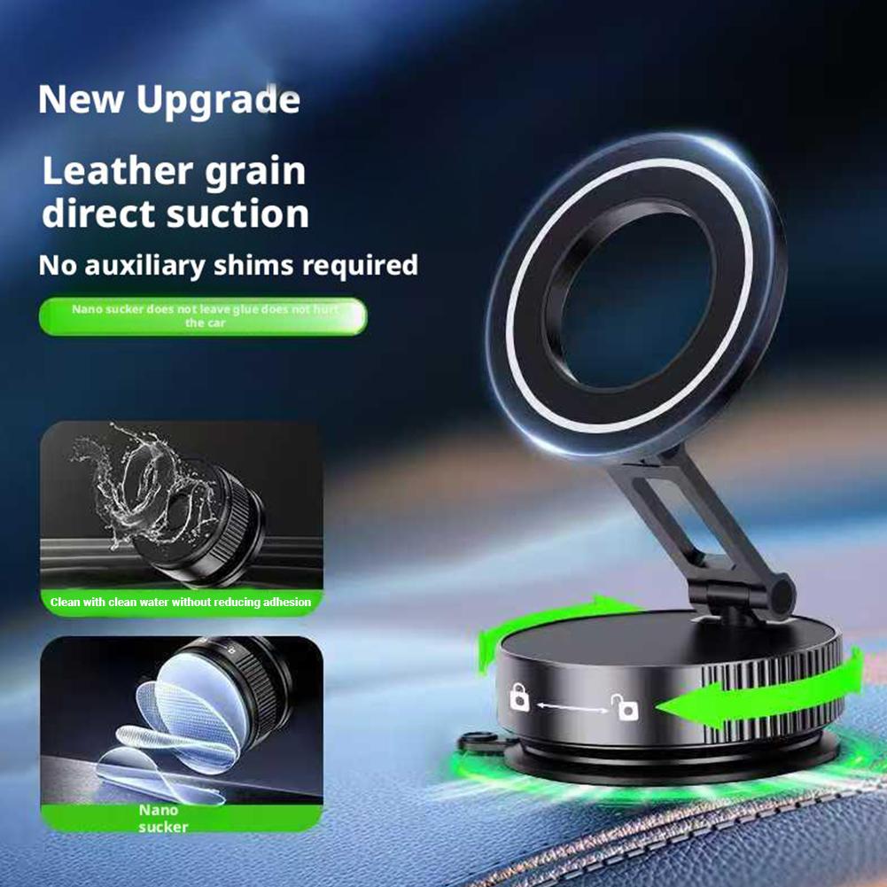 Car Phone Holder Strong Magnetic Car Phone Mount 360° Foldable Vacuum Magnetic Phone Holder For GPS All Smartphones For Car Desk