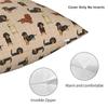 Dachshund Dog All Day Long Cream Pillow Cover Polyester Pillow Case Cushion Cover Retro Pillowcases For Sofa Home Decorative