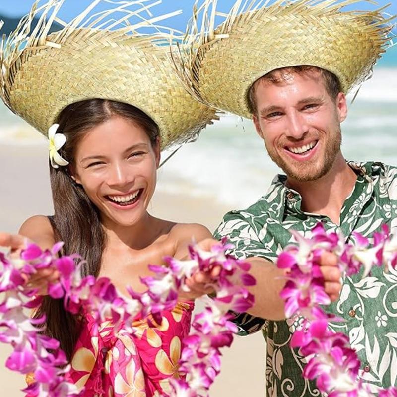 Elegant Panama Hat Straw Hat with Wide Brimmed, Cool and Comfortable Pava Hat Hawaiian Cap