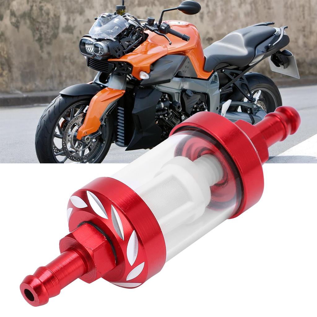 Glass Fuel Filter Aluminium Alloy Replacement for Cars ATV SUVs Motorcycles Pit Bikes
