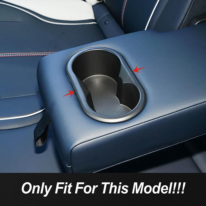 Car Styling Rear Water Cup Holder Frame Decoration Cover Trim For BYD Qin PLUS  Carbon Fiber Color Interior Accessories