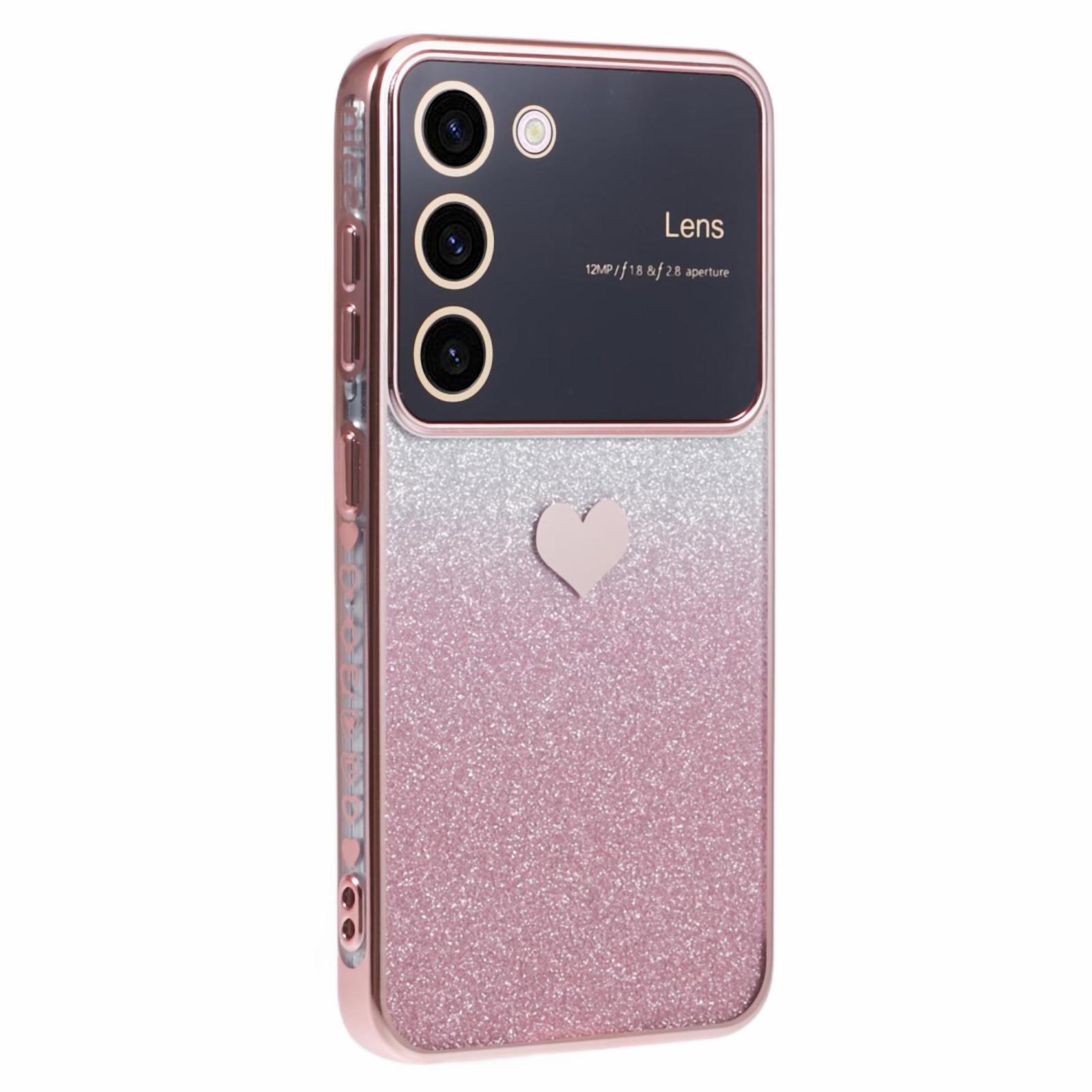 

Для Samsung Galaxy S23 чехол TPU противоударный защитный градиентный блестящий чехол для телефона Pink