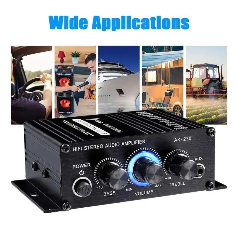 Home Mini Amplifier DC12V Audio Power Amplifier Stereo Subwoofer Bluetooth Player For Home Speakers and Car Media Systems