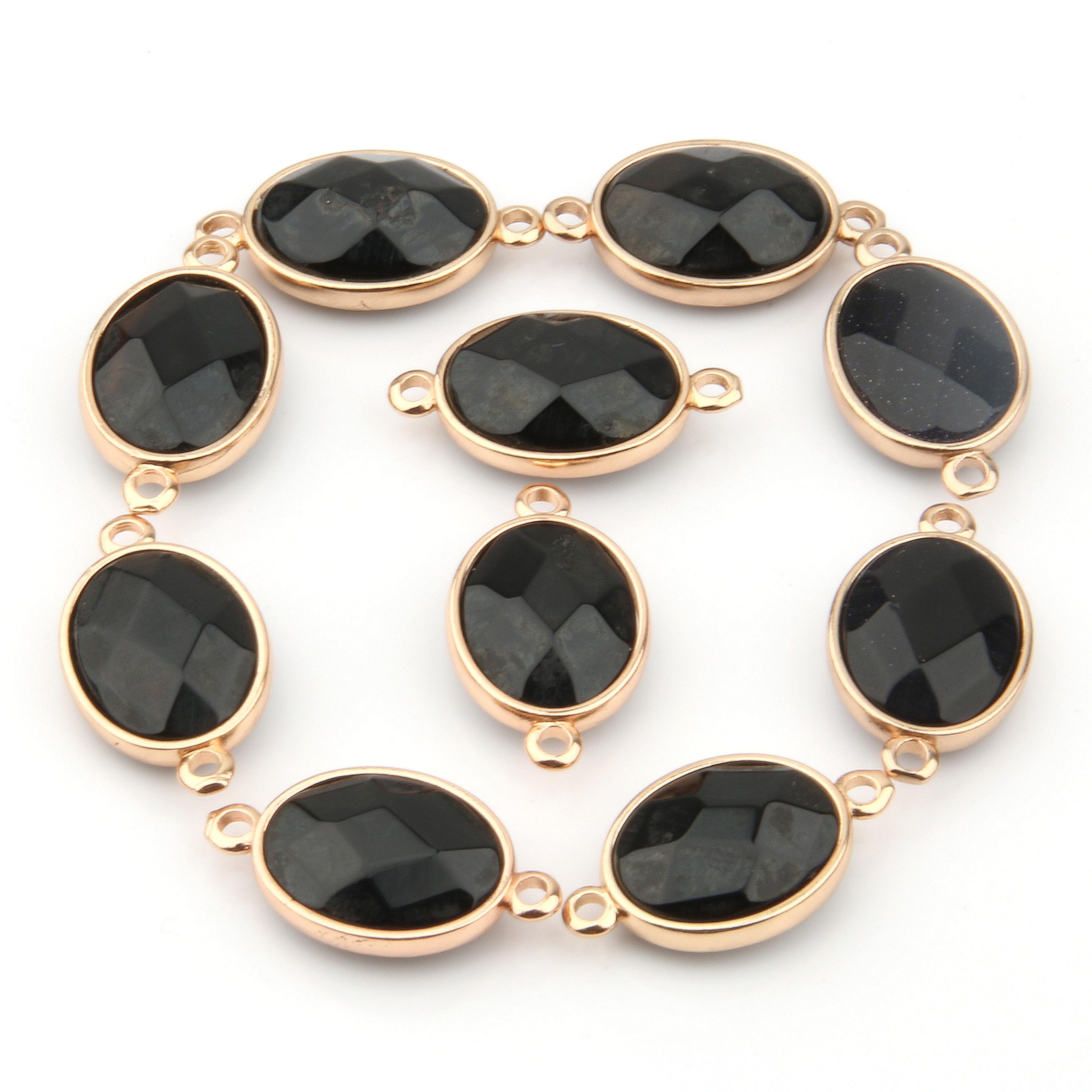 

2 шт., граненый разъем из натурального камня, аметисты/агаты/розовый кварц, разъем для ожерелья, браслета «сделай сам», аксессуар 2pcs