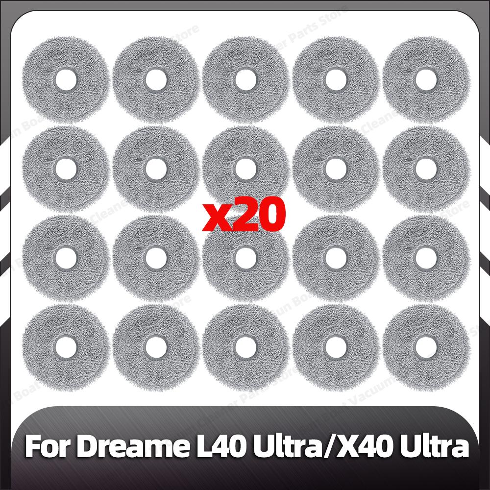 Compatible for Dreame L40 Ultra / X40 Ultra Replacement Main Side Brush HEPA Filter Mop Pad Dust Bag Spare Parts