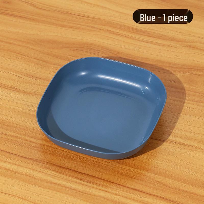 Elegant Gold-Edged Plastic Fruit Plate - Stylish Square Bone Dish for High-End Living Room Decor
