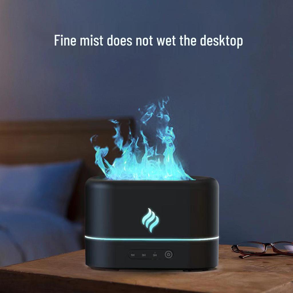 Creative Flame Aromatherapy Diffuser & Humidifier - Simulated Flame Design for Household & Desktop Use