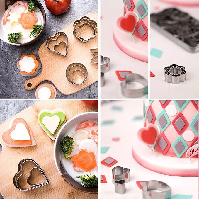 30-Piece Stainless Steel Cookie Cutter Set - Heart, Star, Flower Molds for DIY Baking