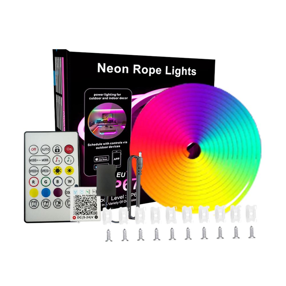 

RGB Neon LED Strip IP67 Waterproof RGB LED Rope Light Bluetooth-compatible Music Sync Flexible Neon Strip Light for Party Favors
