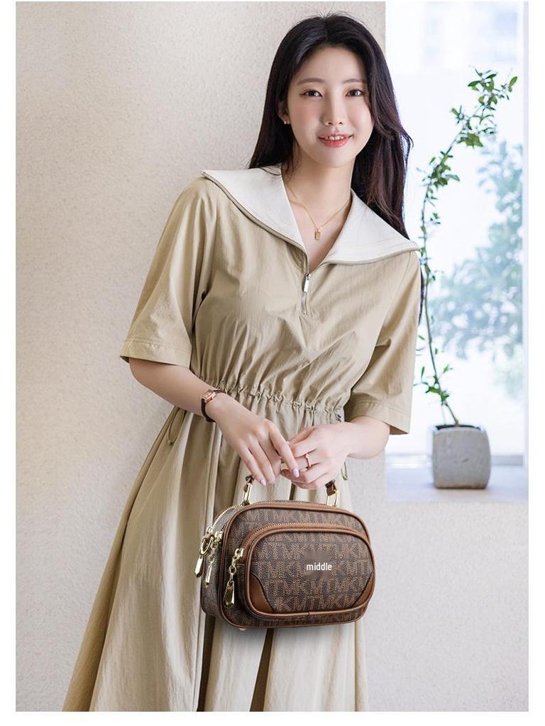 Modna torebka crossbody mała okrągła luksusowa z nadrukiem 2025