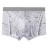 4pcs Men's Underwear Men's Mid Waist Printed Breathable Flat Leg Pants Contrasting Color Square Leg Pants Boxer Brief