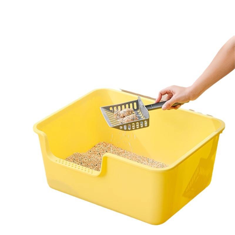 Cat Litter Box Bedpan Big Mac Oversized Cat Tray Bedpan Large Capacity Semi-closed Plastic Anti-Splash Cats Toilet Pet Supplies