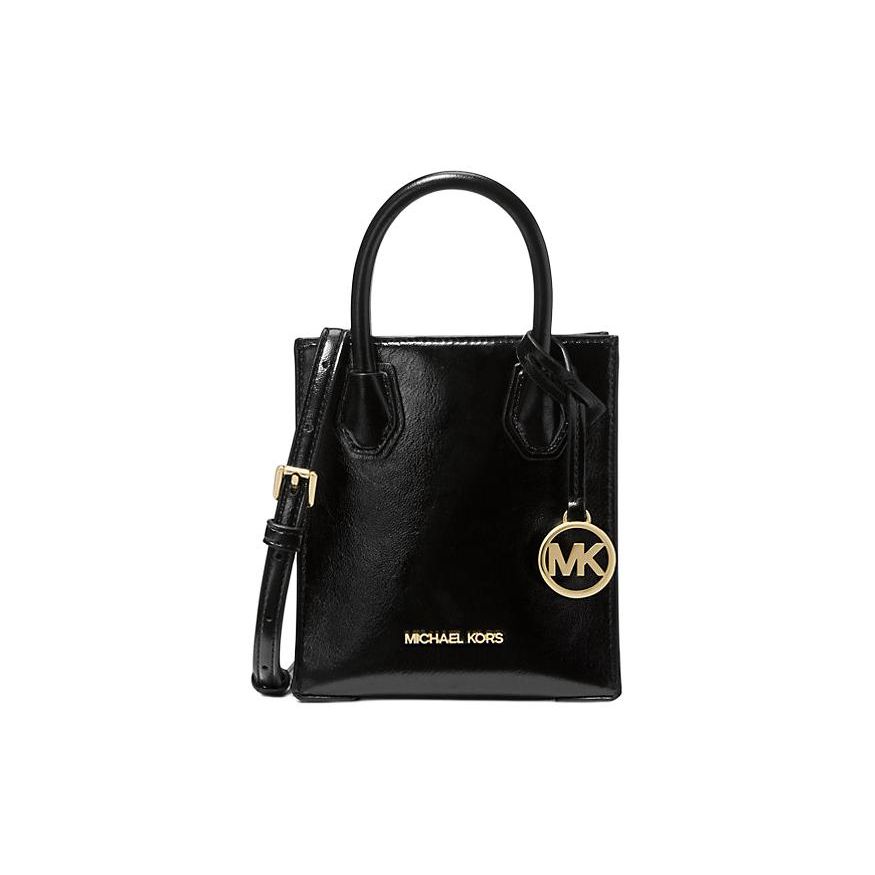 

Michael Kors MK Mercer Logo Patent Leather Mini Shoulder Bag Women handbags Black 35H3GM9C0M-BLACK Shopping Bag Set(Basic Set+Shopping Bag)