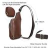 CONTACT'S  Genuine Leather Chest Bag Casual Crossbody Bag Travel Shoulder Backpack Men's Leather Multifunctional Bag