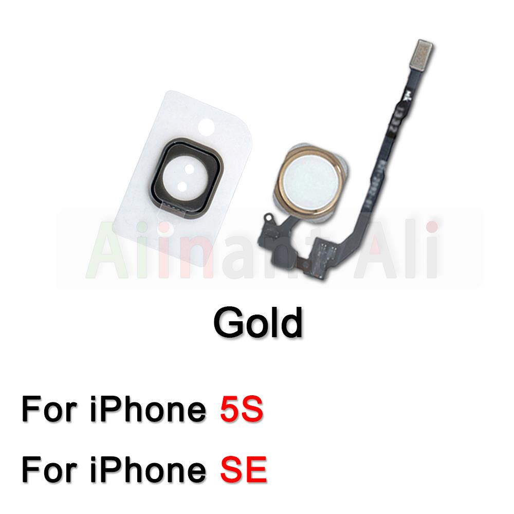 AiinAnt Return Back Home Button Flex Cable For iPhone 6 6s 7 8 Plus 5s SE Connector Phone Parts Repair No Touch ID