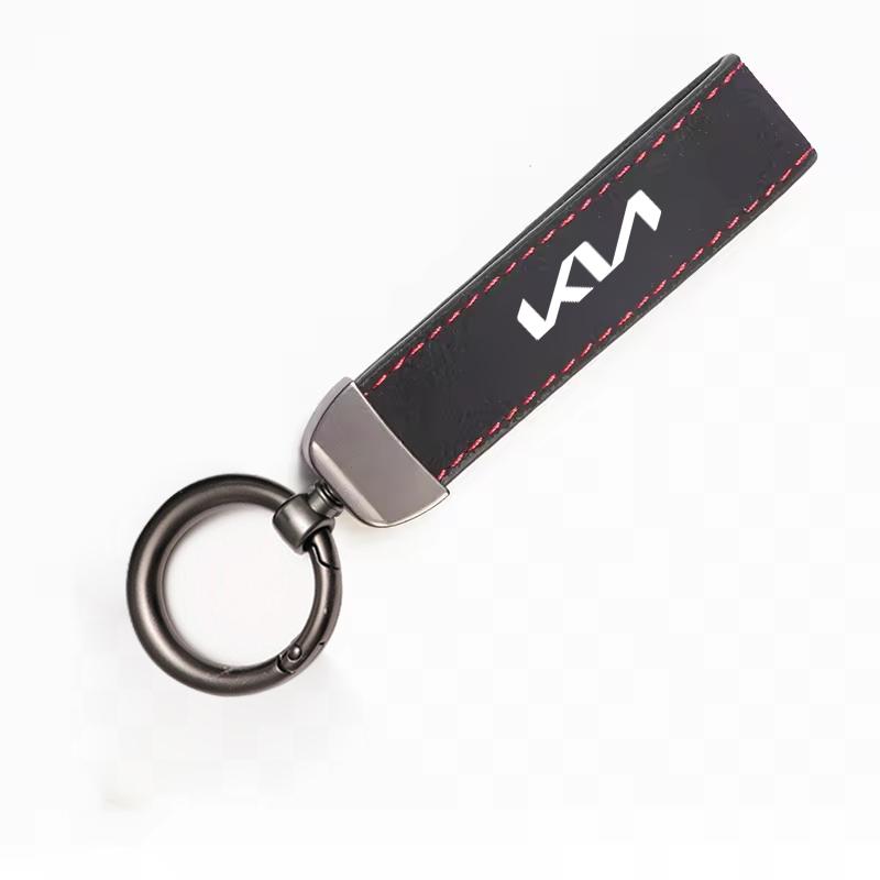 2026 Het Bilklistermärke Mockaläder Bilnyckelring Nyckelring Hänge För KIA Rio Soul Seltos Niro Forte K5 K3 Sorento Stinger Sport