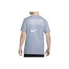 Nike Logo Printed Crew Neck Short Sleeve T-Shirt for Men Blue