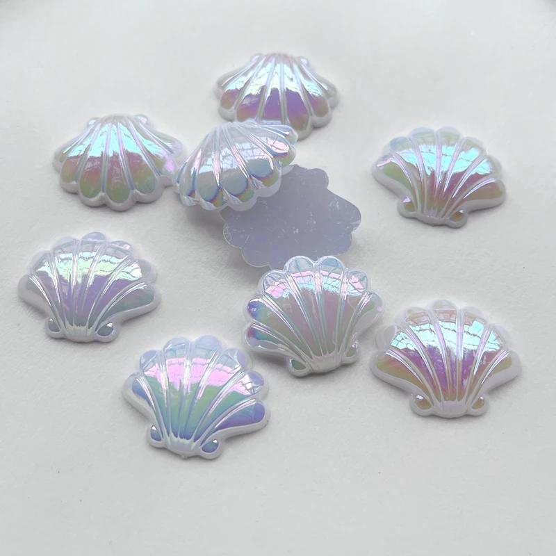 10 Pieces 27*22mm Beautiful AB Color Shell Crystal Rhinestone Flat Back Scrapbook Shell Crystal Rhinestone