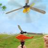 6pcs/set Pull String Helicopter Toy Random Color Recommended for Children 3 and Up Wonderful for Outdoor Fun Gatherings