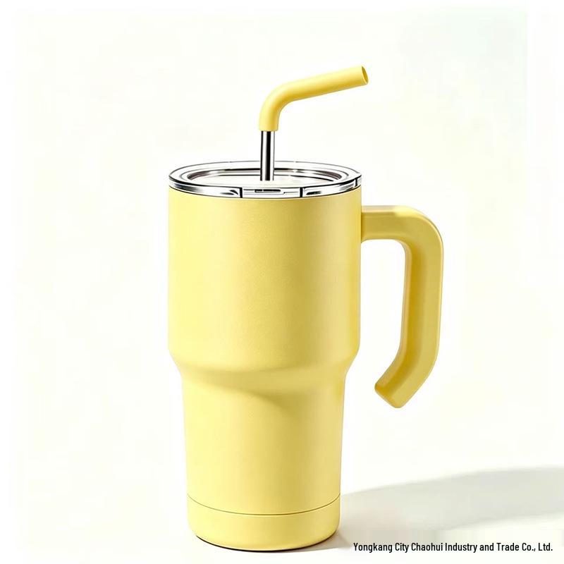 304 Stainless Steel Car Thermos Cup with Handle - Large Capacity, Cold Insulation, Outdoor Vehicle Ice Buster