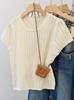 Thin Ice Silk Hollowed-out Knitted Sweater Short-sleeved T-shirt Women's Summer New Round Neck Slim-fitting and Thin Versatile Short Top