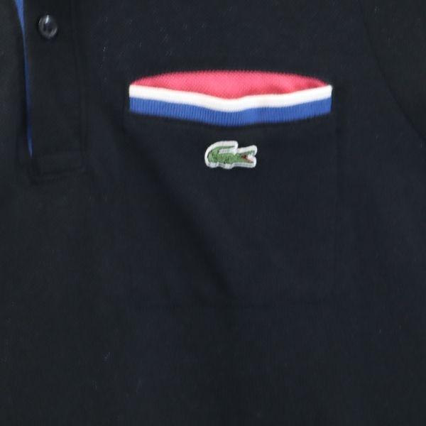 LACOSTE L!VE Short Sleeve Polo Shirt 3 Black Men's Used