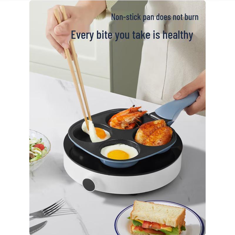 COOKER KING 18cm Non-Stick 4-Hole Egg Frying Pan