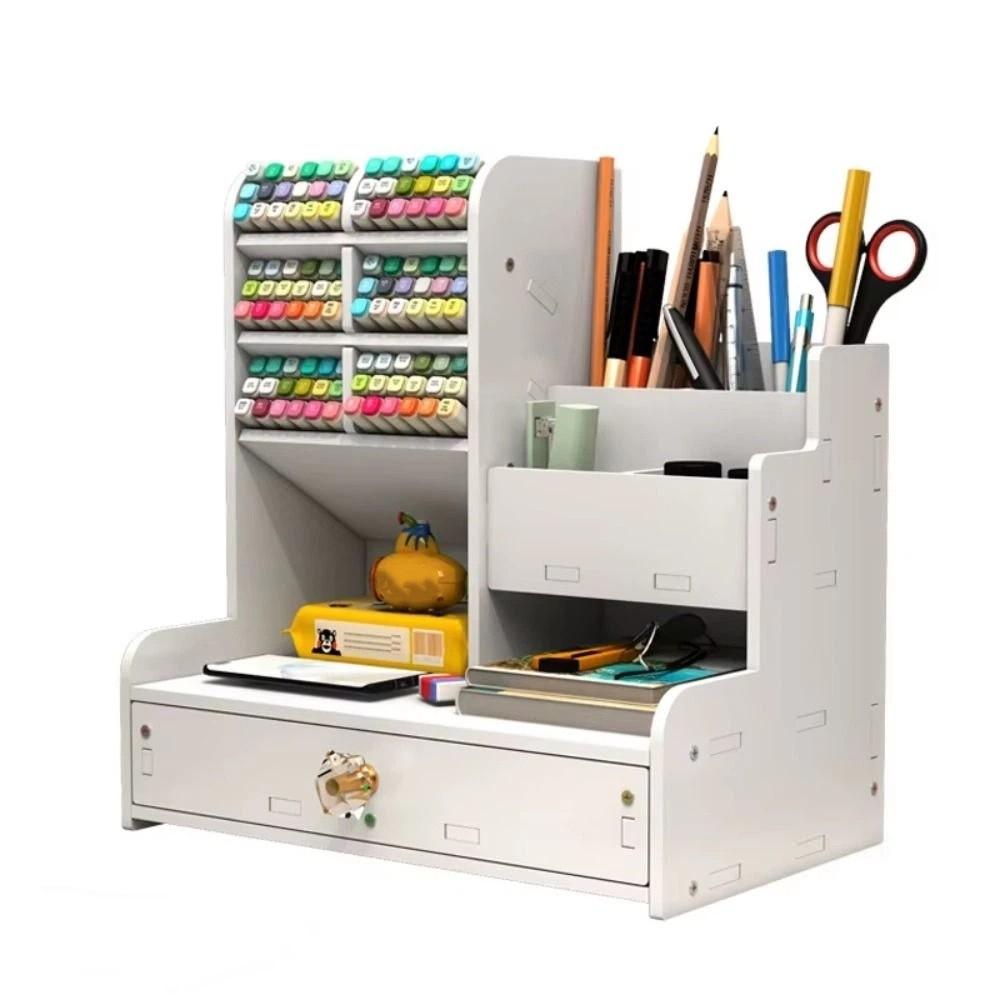 With Drawer Desktop Organizer Multi-Function Stationery Storage Rack  For Kids