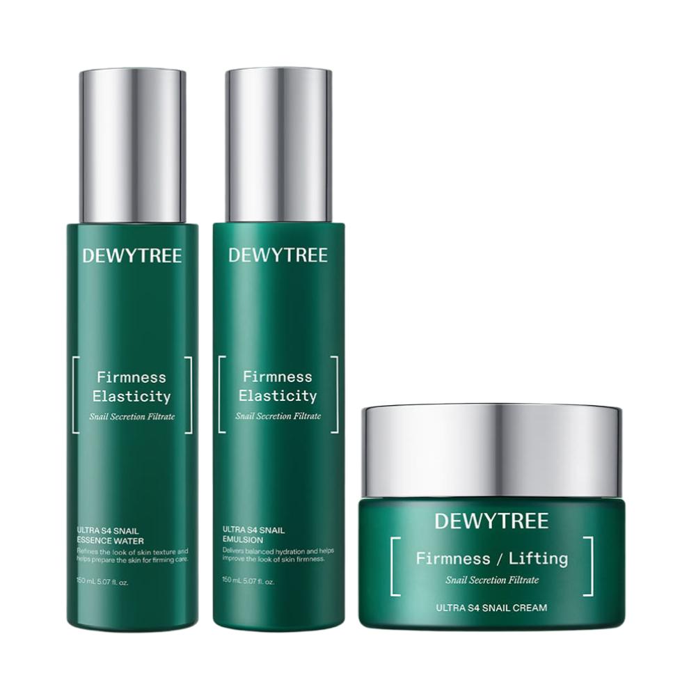 DEWYTREE Ultra S4 Snail Skincare 3-Piece Set (Essence Water 150ml + Emulsion 150ml + Cream 80ml)