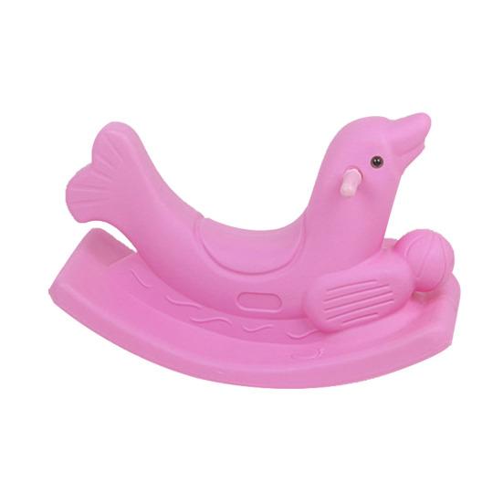 Детская качалка-лошадка, лошадь, олень, слон, морской лев, пластиковая качалка D розовый