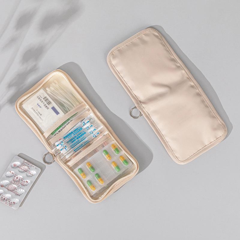 Mini Medical Pouch Portable Foldable Opening with Zip Sort First Aid Kit Camping Outdoor Travel Essential Medical Storage Bag