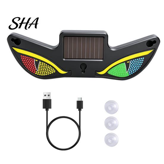 Dynamic Lighting Modes For Cars Solar Demon Eyes Car LED Light, USB Wireless Animated Eye Warning Lights for Windshield Breathing Interior And