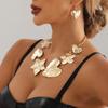 Stylish and Creative Metal Wind Necklace, Geometric Exaggeration, Trendy Star Love Flower Necklace