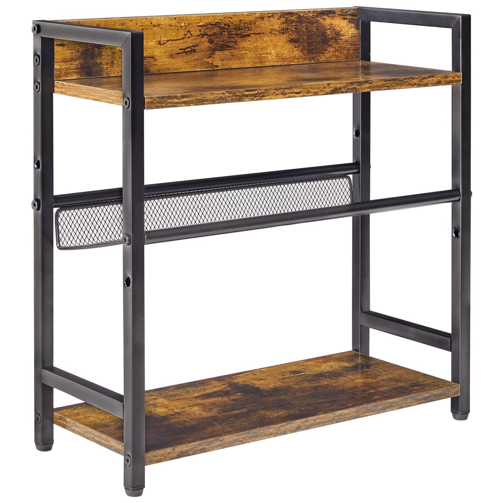 

IBUYKE 3-Tier Kitchen Rack, Condiment Rack, Spice Rack, Kitchen Storage, Counter Shelf, Under the Sink, Space-Saving, Brown (JPTLJ021H)