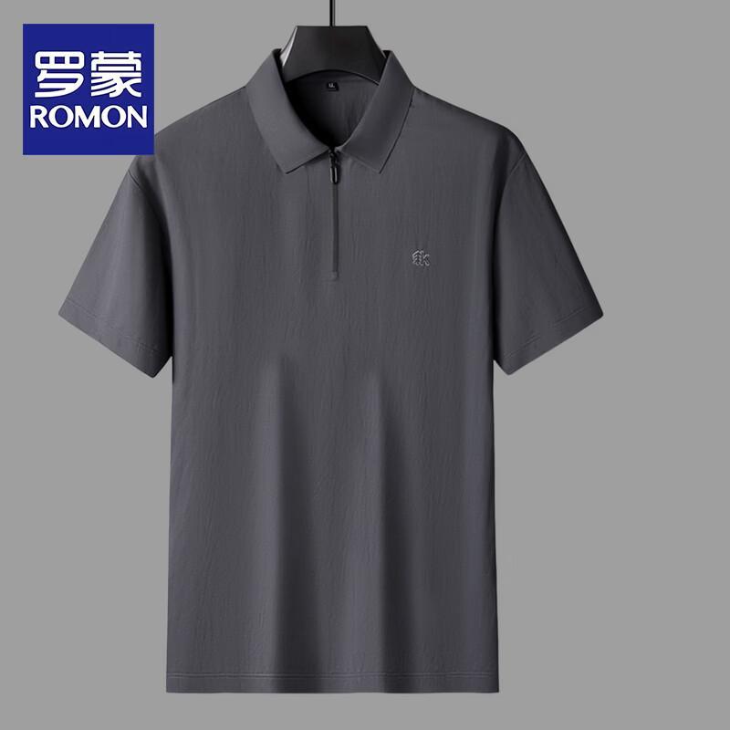 ROMON Plus Size 2026 Summer Men s Half-Zip Polo Shirt 6XL