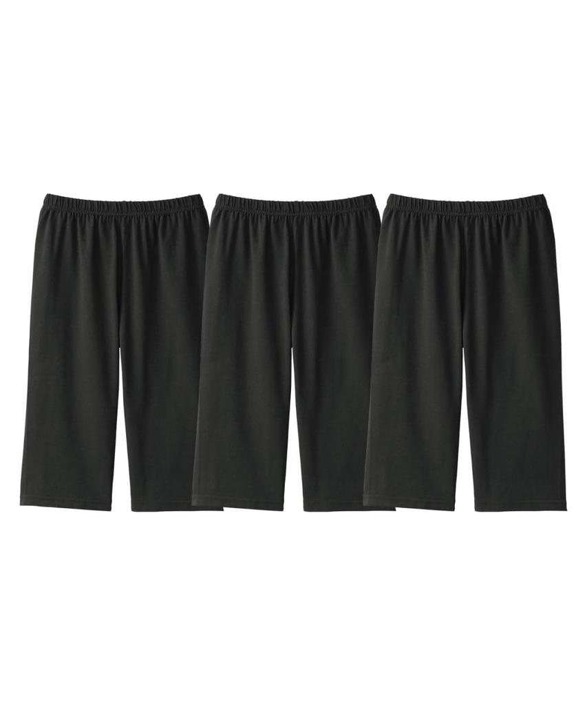 Overpants and leggings cotton large [Nissen] set, 3-piece set, deep-cut, high-waisted, blend, 5/8 length, size, women's, 3-piece set, 3L-4L